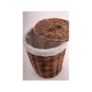 Wäschekorb aus braunem Rattan klein