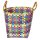 Wäschetasche aus geflochtenen Kunststoffbändern multicolor - Aufbewahrungskorb Allzweckkorb