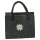 Filztasche dunkelgrau mit Edelweiß Stickerei Einkaufstasche Einkaufsshopper Freizeittasche 35x20cm Höhe 30/43cm