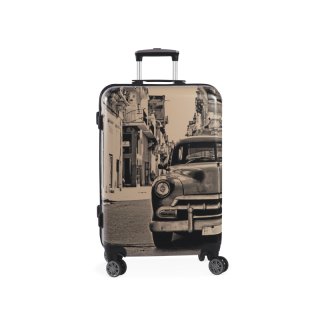 Trolley-Koffer 54 ltr. ABS-Photodruck TSA-Zahlenschloss Havanna