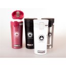MAJUCA-Edelstahl-Thermobecher, ca. 350ml, Coffee-To-Go mit Trink-Verschluss-Manschette, Sieb-Einsatz für Tee