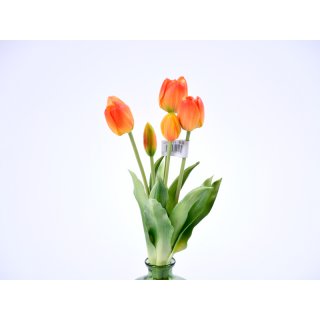 5er Tulpen-Strauß Real-Touch 40cm orange