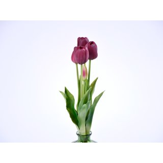 5er Tulpen-Strauß Real-Touch 40cm lila