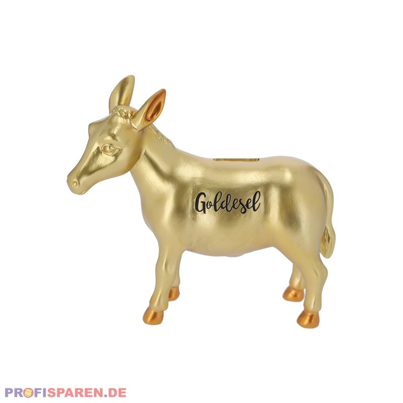 Spardose Goldesel 21cm Polyresin Gold, 14,99 € | Wandobjekte